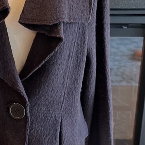 Wool coat jacket lightweight dark brown womens M Blazer Essentials by ABS - Picture 6 of 14